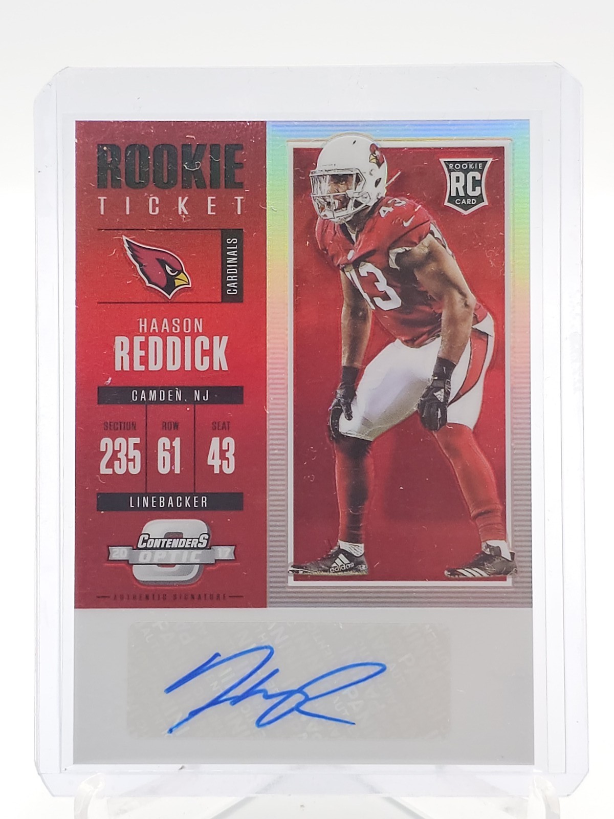 Haason Reddick Panini Contenders Optic #172 Autograph-Red