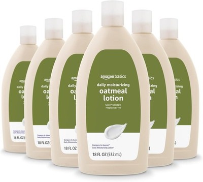 Amazon Basics Daily Oatmeal Body Lotion and Skin 18 Ounce (Pack of 6) 