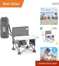 Pop N Sit Portable Baby Booster Seat 3-in-1 Indoor Outdoor Travel Grey