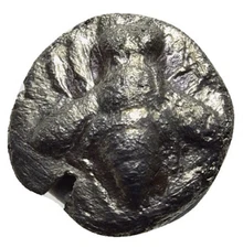 550-500 BC Greek, Archaic - Ionia, Ephesus Silver Obol, Early Bee Coinage