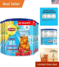 Lipton Iced Tea Mix, Raspberry, Makes 10 Quarts (Pack of 6), Free Shipping