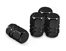 Metal Tire Wheel Alloy Valve Caps Dust Caps 4 Pack Universal for Cars, Black