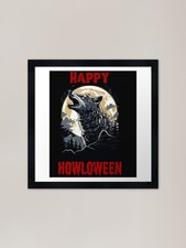 Howling Wolf, for Howloween ! Frame Framed Wall Art Poster Canvas Print Picture