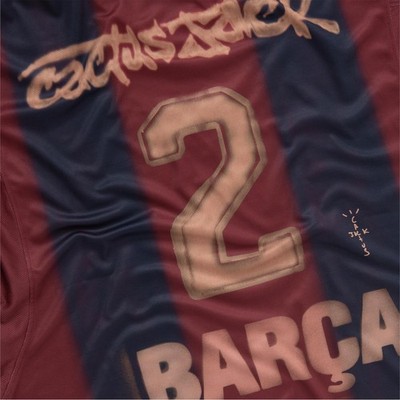 CJ X NIKE X FC BARCELONA RETRO 2000/01 HOME SKELETON JERSEY SIZE L