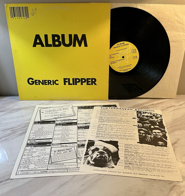 FLIPPER 1982  ALBUM GENERIC FLIPPER  SUB 25 PUNK VINYL LP RECORD w/ 2 INSERTS