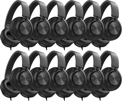 Bulk Classroom Headphones with Microphone, 12 Pack for K-12 Students