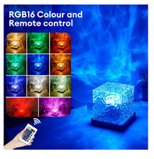 Galaxy Projector Lamp Ocean Wave Night Light 16 Colour Mood Cube with Remote