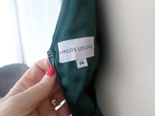 Virgos Lounge Dark Green Embellished Occasion Dress Size 14 (fits 12) - Picture 11 of 15