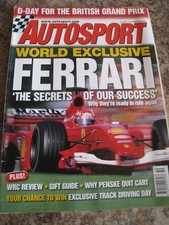 AUTOSPORT DEC 2001 FERRARI SECRETS GIFT GUIDE PENSKE QUIT CART BRITISH GP