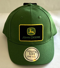 YOUTH Boys John Deere Patch Hat Green Adjustable Baseball Cap NEW with Tags