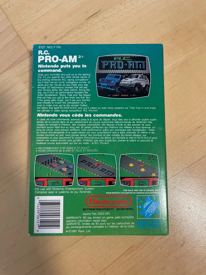 RC Pro-Am NES (Nintendo, 1988) Box and Cart Tested & Working 100% Authentic - Image 3 of 4