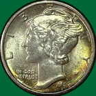 1945-S Rainbow Toning Mercury Dime Brilliant Uncirculated BU Coin #40676