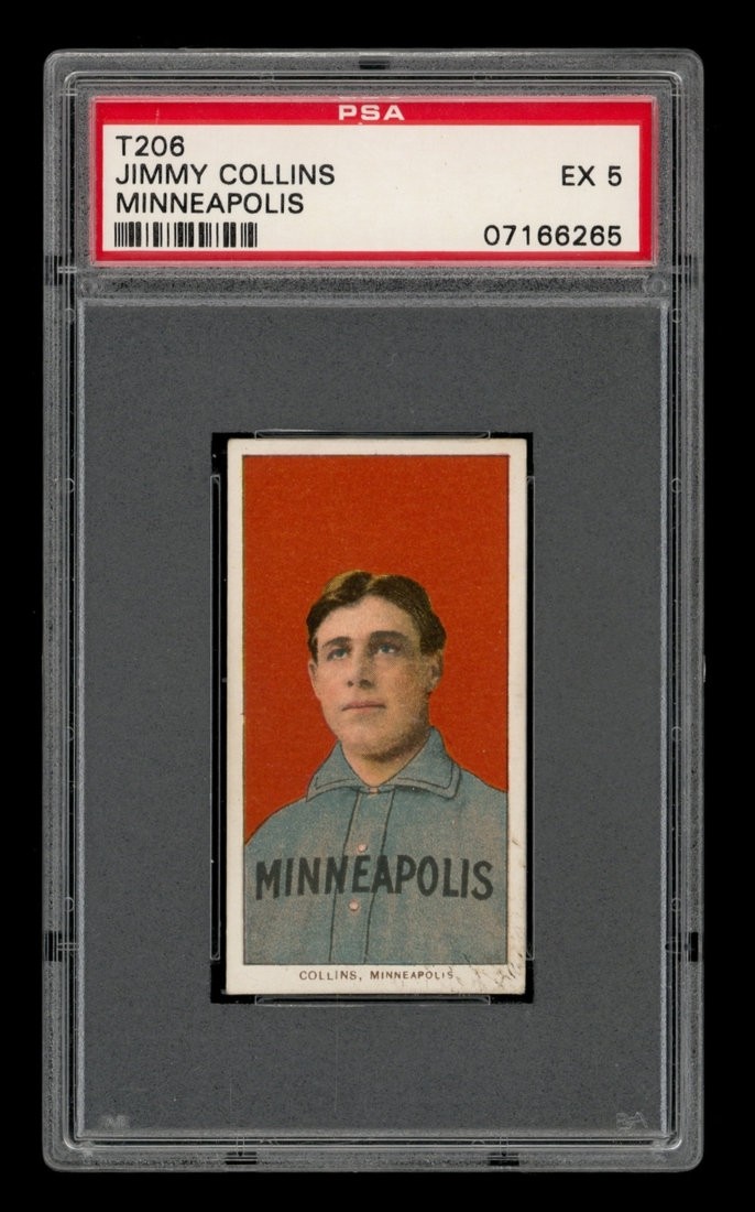 1909-11 T206 Set-Break Jimmy Collins Piedmont PSA 5 EX view 1