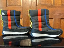 Kids SOREL WHITNEY II PUFFY Mid Waterproof Gray Winter Boots - Size 5 EU 37