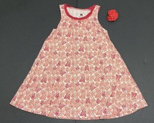 Girl's Tea Collection Dark Coral Butterfly Dress Size 3 EUC