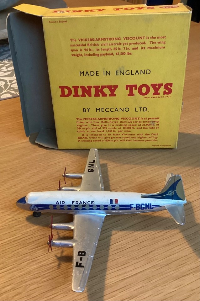 Avion de ligne Vickers Viscount AIR FRANCE plane - DINKY TOYS 60E