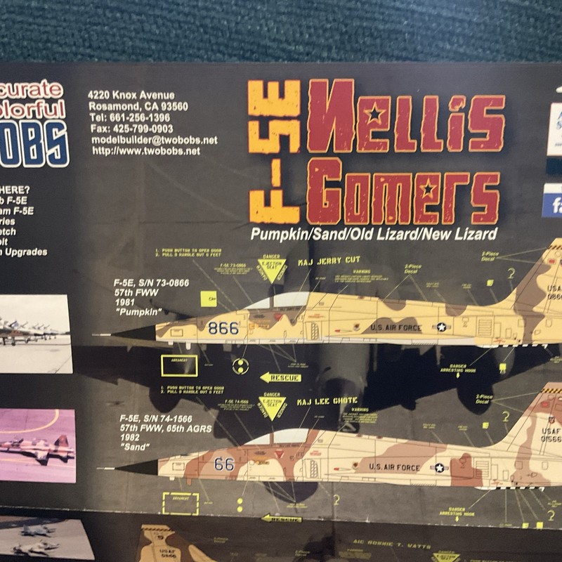 Two Bobs Decals 1/48 F-5E Nellie Gomers #48-212