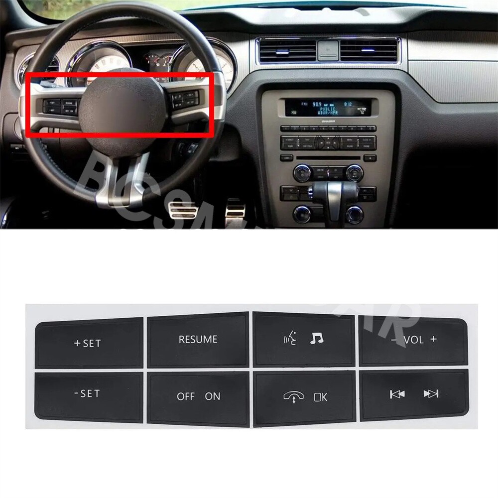 Fit For Ford Mustang 2010-2012 Front Steering Wheel Switch Control Sticker Decal