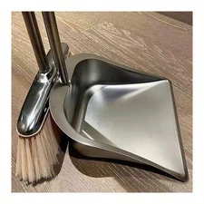 Silver Broom And Dustpan Set For Home, Stainless Steel Broom And Dustpan Set Wit