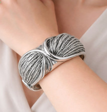 Shablool 925 Sterling Silver Textured Bangle ...