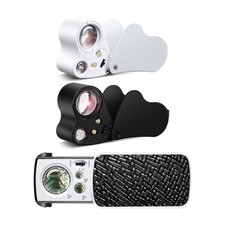 3er-Pack Juwelierlupen, 30-Fach, 60-Fach, 90-Fach Beleuchtete Juwelier-Auge3590