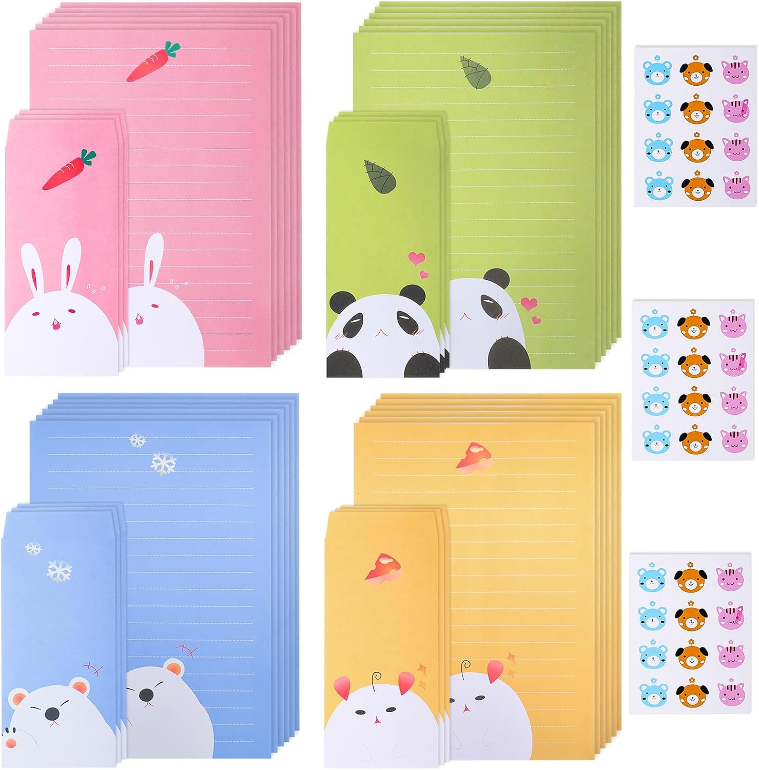 24 Pcs Letter Paper 12 Pcs Envelopes Letter Writing Paper and Envelopes with 36