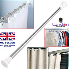 Extendable Telescopic Shower Curtain Pole Rail Rod Heavy Duty Bath Door WindowUK