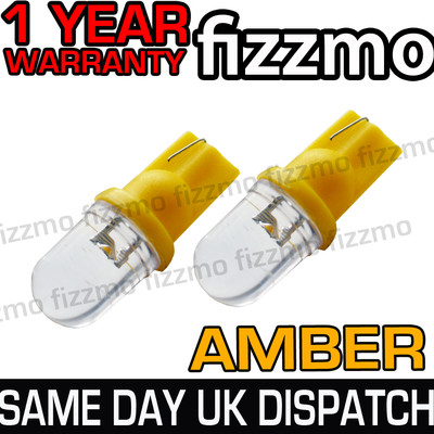 2 X 5 SMD LED T10 501 W5W WEDGE AMBER ORANGE INDICATOR REPEATER TURN BULBS