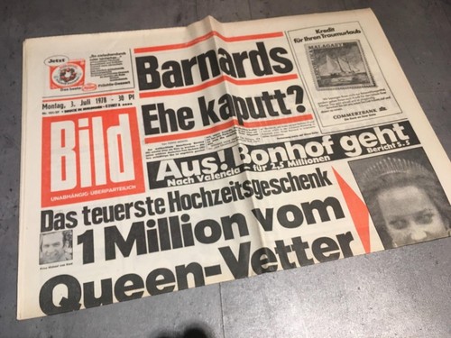Bildzeitung 03.07.1978 July 3.7.1978 gift 41. 42. 43. 44. 45th Birthday