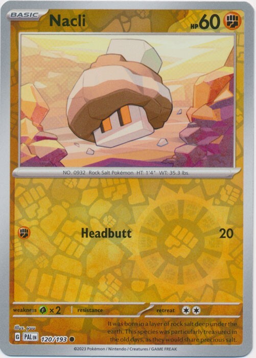Reverse Holo Nacli 120/193 Common Paldea Evolved Pokemon TCG