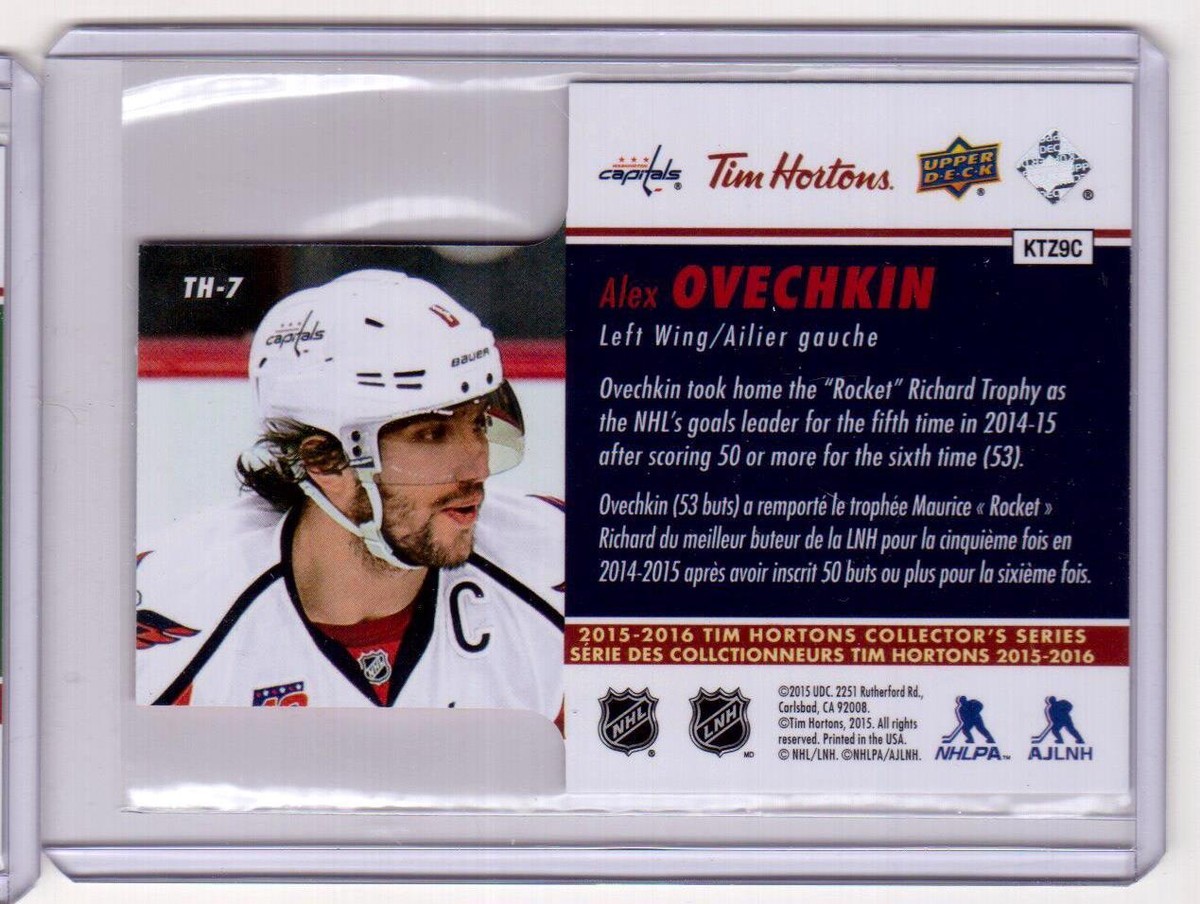 ALEXANDER OVECHKIN 15/16 Upper Deck Tim Hortons Die-Cut Insert #TH