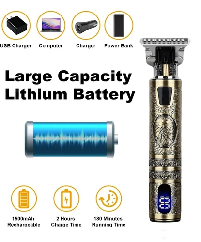 Cortapelos profesional para hombre afeitadora recortadora máquina inalámbrica barba eléctrica - Imagen 6 de 9