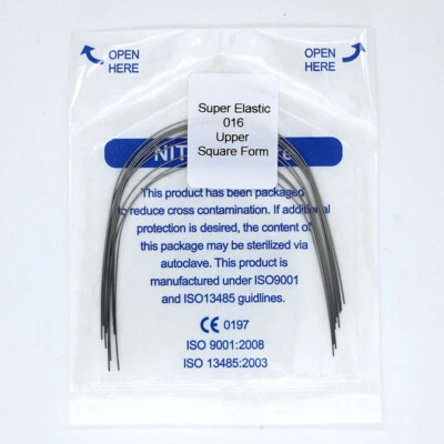 BOMAOER 10 Pc Dental Orthodontic Wire Elastic NiTi Square Form Round Archwire 012-020 UL