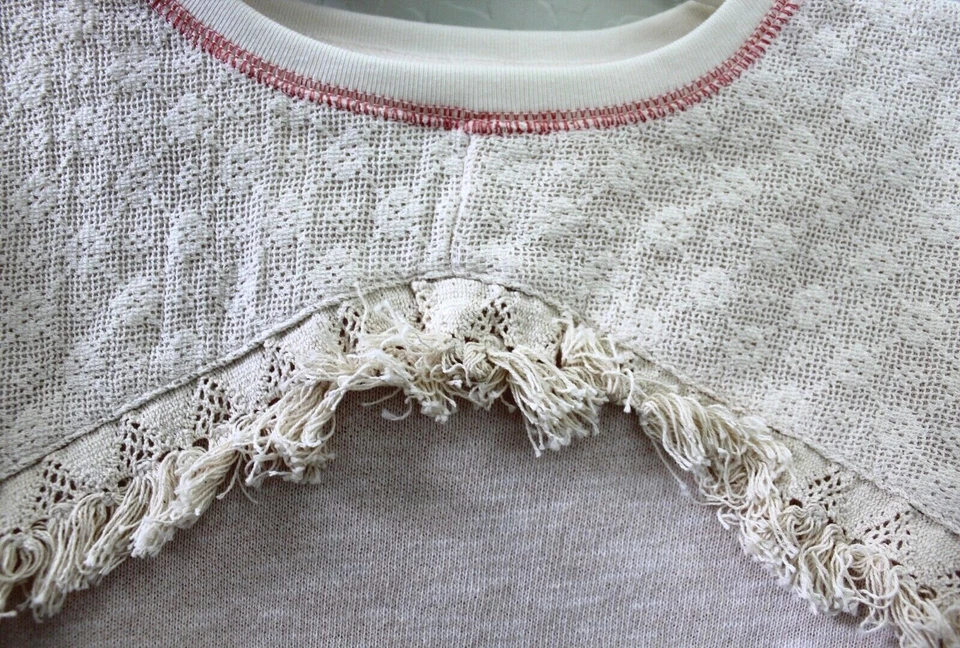 Top Pullover con Flecos Antiguos Top Crema Talla S Top Top Top Top Top Top Nuevo con Etiquetas Foto 3 de 3