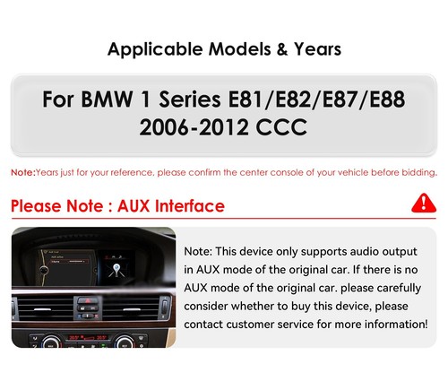 Für BMW CCC E81 E82 E87 E88 Autoradio Android 13 Radio Carplay GPS Navi 32GB KAM - Bild 2 von 23