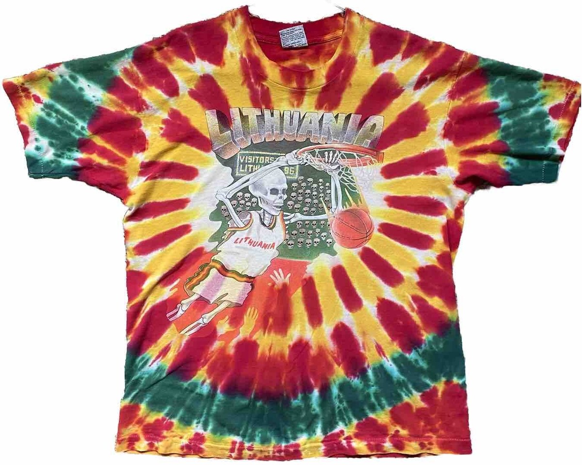 VINTAGE 1992 GRATEFUL DEAD LITHUANIA BASKETBALL SHIRT LIQUID