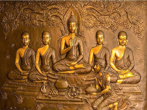 Nueva pintura de pared de lienzo de Buda con marco de MDF de madera (multicolor, 18 x 24 pulgadas) KU - Imagen 2 de 3