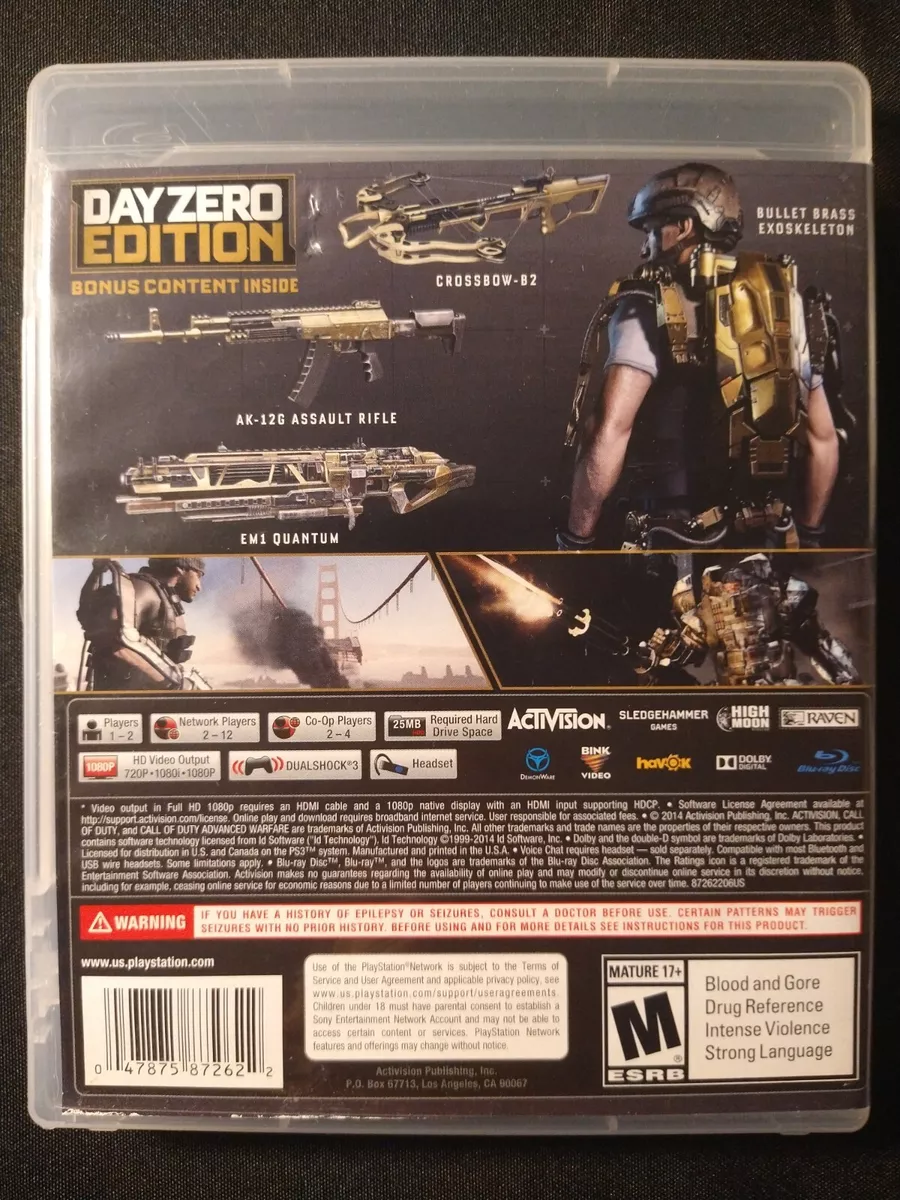 Call Of Duty Advanced Warfare Edição Day Zero Ps3 Mídia Físi