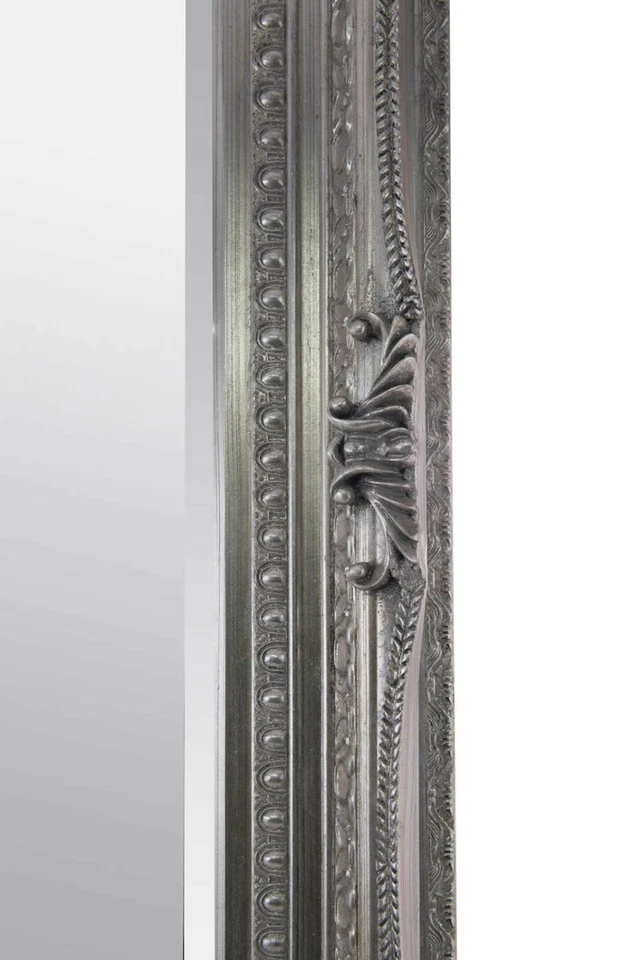 Silver Large Mirror Wall Leaner Carved Louis Antique 122cm-215cm x 90cm-154cm - Image 2 of 4