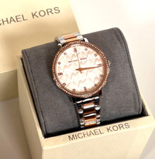 Michael Kors MK4667 Womens Pyper Three Hand Two Tone Watch BNWT Gift Box $180