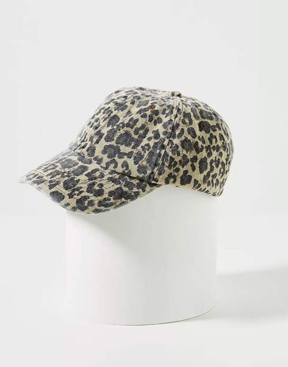 Anthropologie Leopard Print Taylor Printed Baseball Cap Hat 