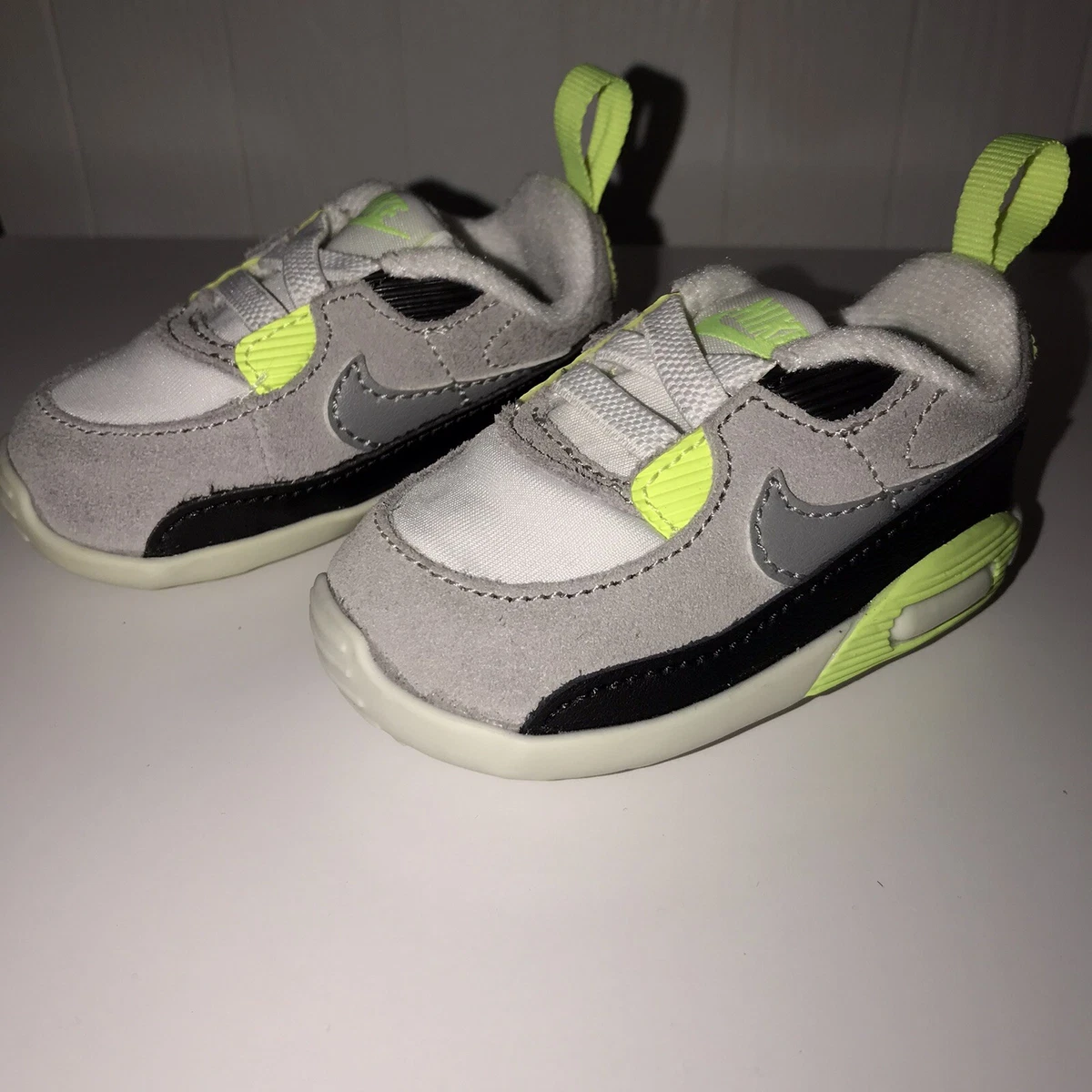 Zelden Kunstmatig onderdelen NIKE AIR MAX 90 VOLT SOFT BOTTOM CRIB BABY SHOES 2C | eBay