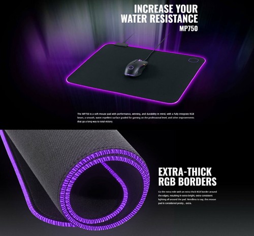Cooler Master MP750-XL Extra Large 94x38cm RGB Soft Gaming Mouse Pad Mat - Picture 2 of 13