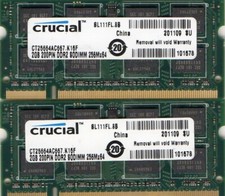 4GB 2x 2GB HP Compaq Presario CQ50/CQ60/CQ61/CQ70/CQ71 DDR2 Laptop RAM Memory