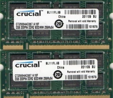 4GB (2x 2GB) HP Compaq Presario CQ50/CQ60/CQ61/CQ70/CQ71 DDR2 Laptop RAM Memory