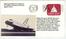 SPACE SHUTTLE DISCOVERY Photo Cachet Flight 51A Launched + Recovered Satellites