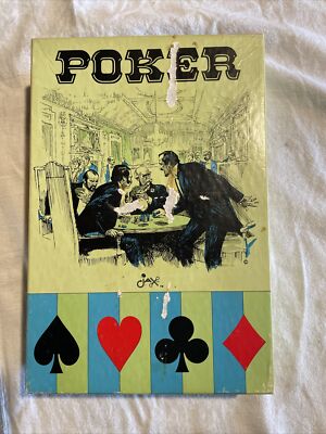 Vintage Poker Set with Cards, Tray, Chips & Book 1980 Jax LTD Inc