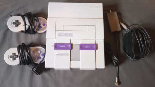 Super Nintendo SNES Console + 2 OEM Controllers + OEM Hookups | Free Shipping