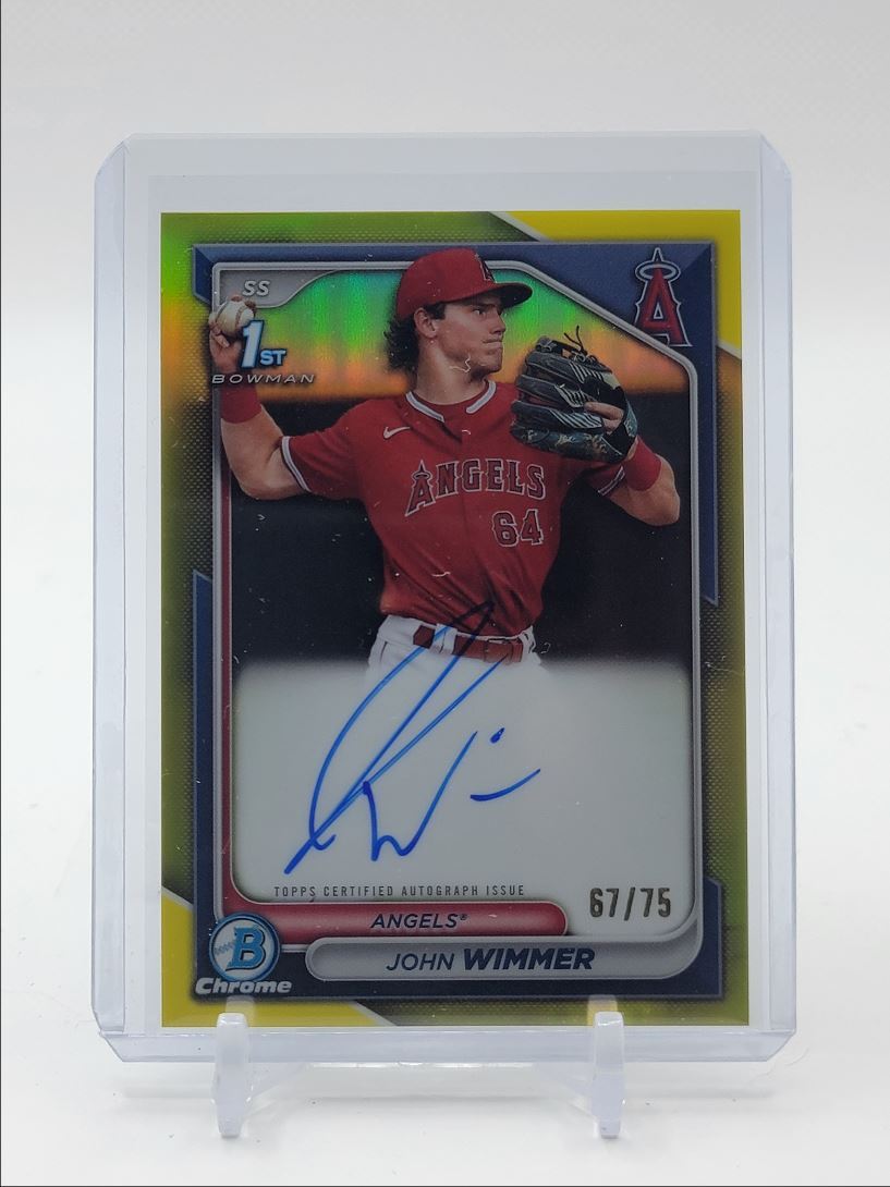 JOHN WIMMER 2024 BOWMAN CHROME 1ST AUTOGRAPH YELLOW AUTO /75 Q0600