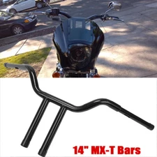 For Harley Dyna Low Rider Street Bob FXDC Gloss Black Rise 14" T Bar Handlebar